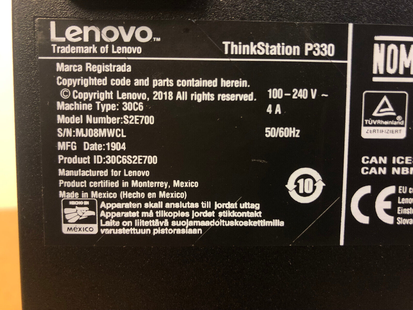 Lenovo ThinkStation P330 Xeon E-2134 3.00 GHz 32GB RAM 256GB SSD 250W Win11 Pro. - Image 7