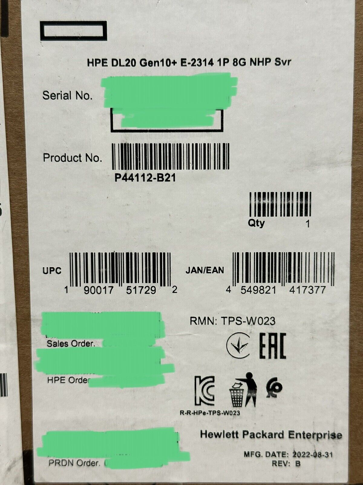 HPE P44112-B21 ProLiant DL20 Gen10+Plus 1U Server Xeon E-2314 2.80GHz 8GB 2LFF-NHP 290W - Image 2