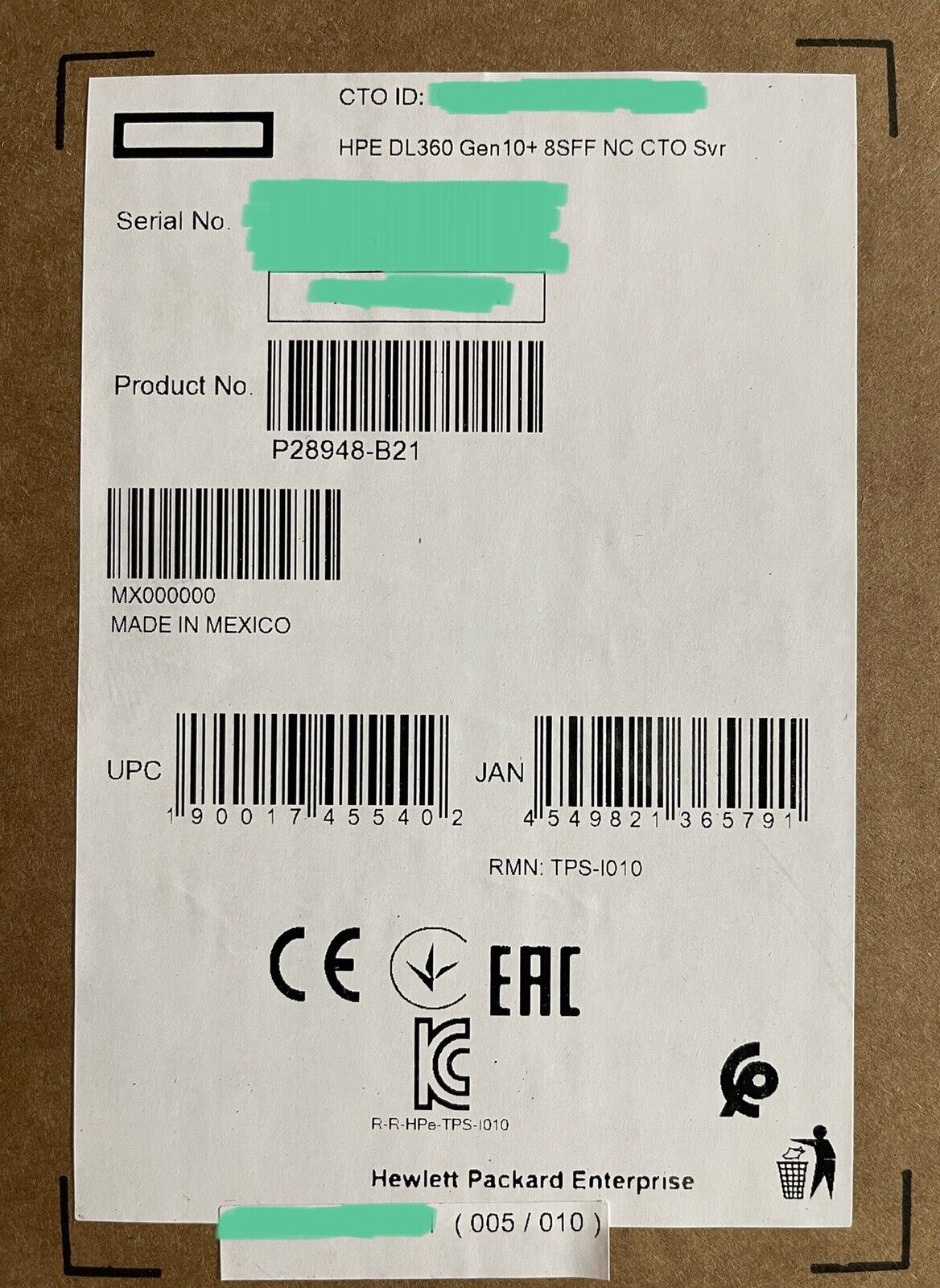 HPE DL360 Gen10+ Plus 2x Xeon 6354 36C 3GHz 64GB 10SFF MR416i-a 10x 2.4TB 10K. - Image 4