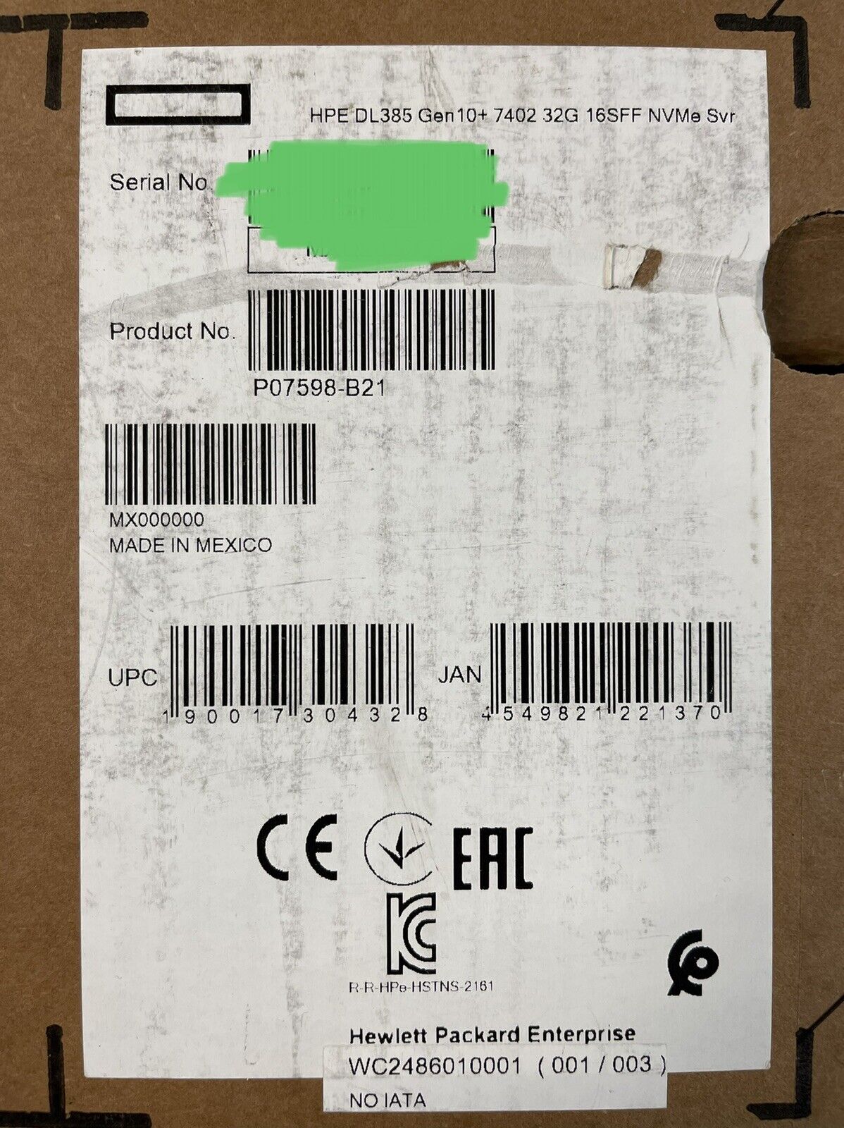 HPE DL385 Gen10+ 2x EPYC 7513 512GB RAM 4x 750GB 12x 3.2TB NVMe SSD 800W 25GbE - Image 2