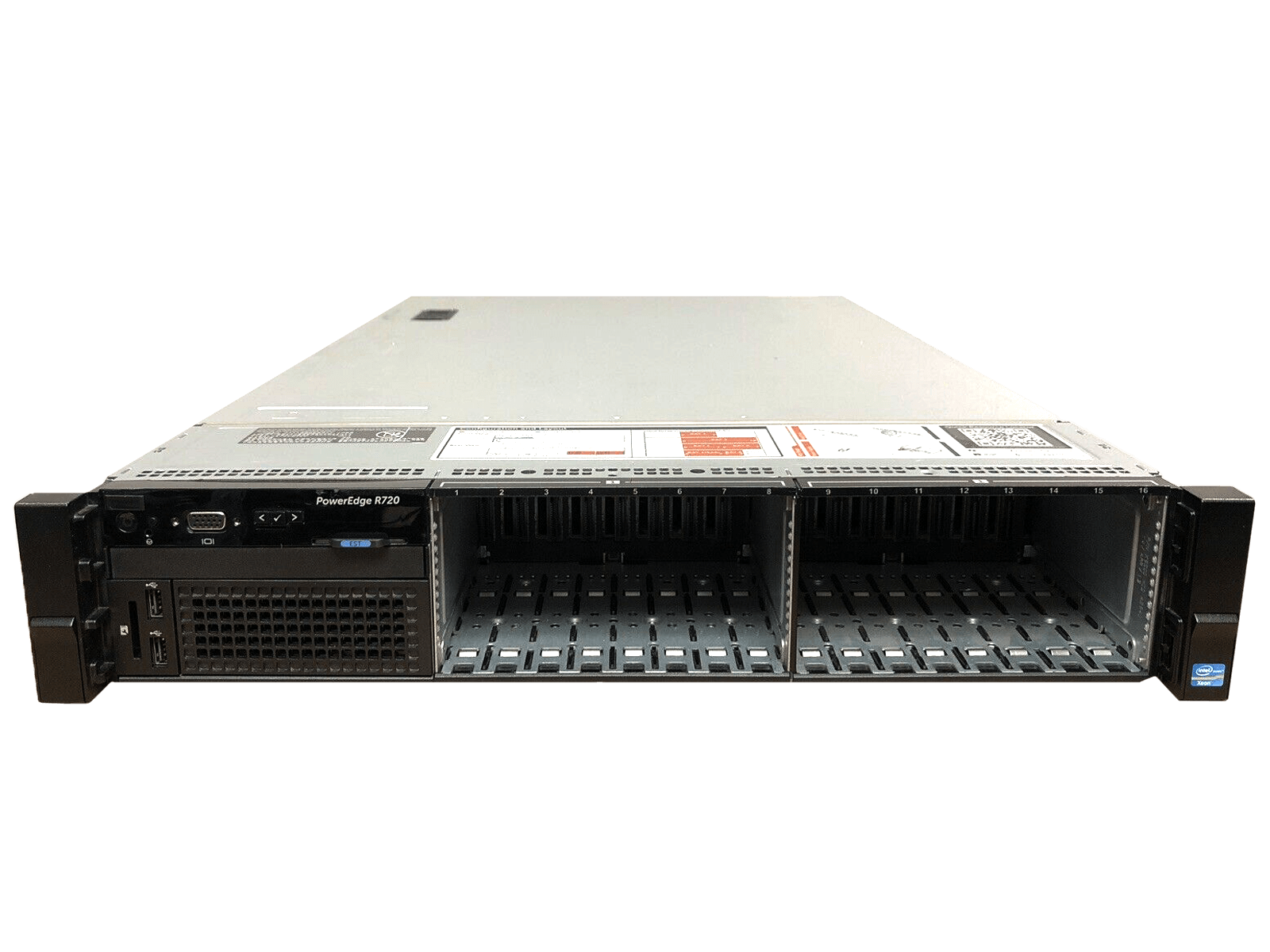 Dell R720 16 bay SFF 2.5 Two 10C E5-2690V2 3.0GHz 128GB H710 iD7 Ent 2x 1100W.